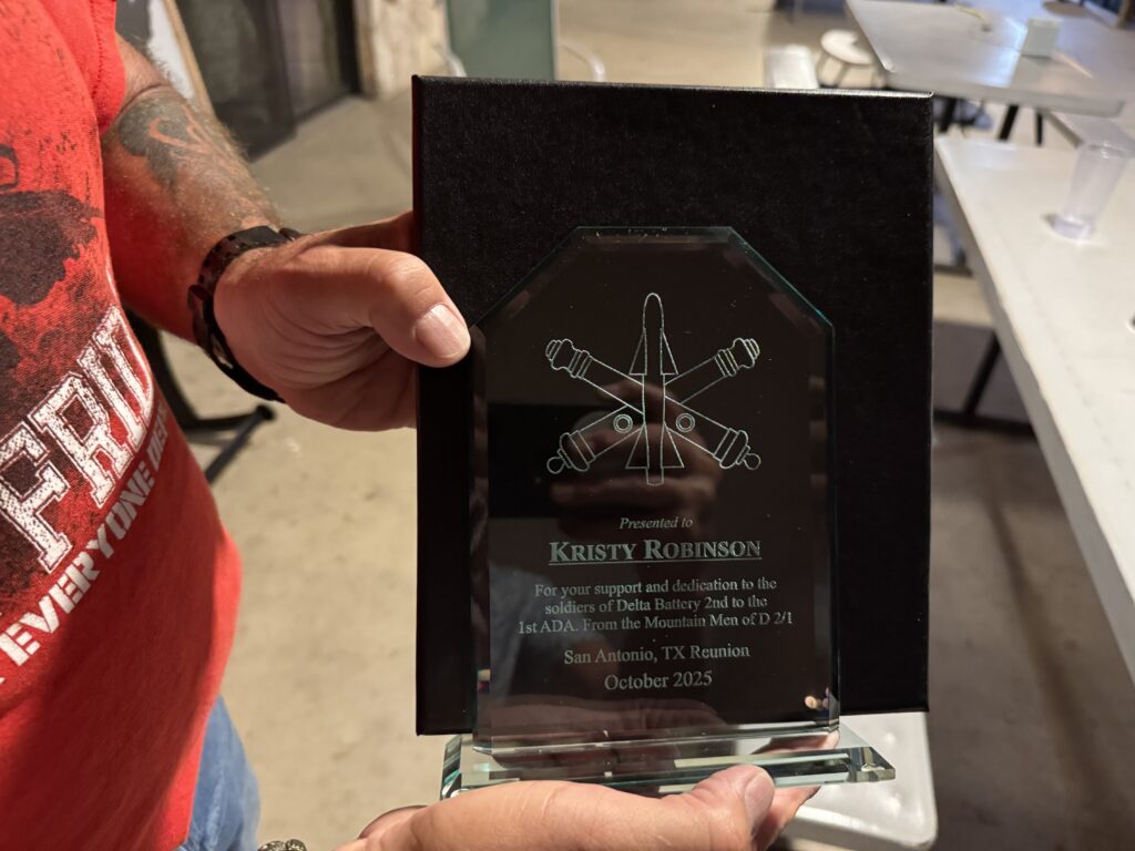 Kristy Robinson donated seven rooms to help folks come to the reunion. Kind of a memoir from her recently deceased husband, Danny. He was a super guy!